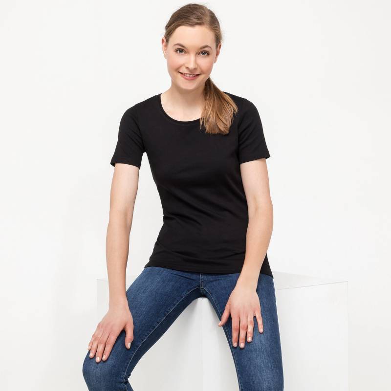 Manor Woman - Top, Rundhals, kurzarm, für Damen, Black, Größe S von Manor Woman