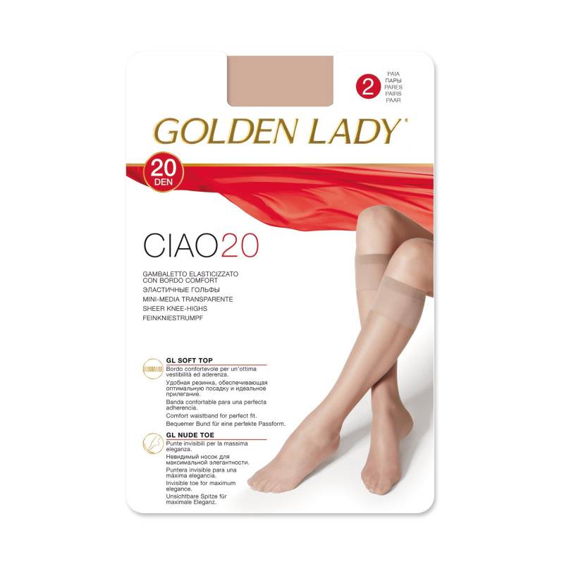 Duopack Kniestrümpfe Damen Nature ONE SIZE von GOLDEN LADY