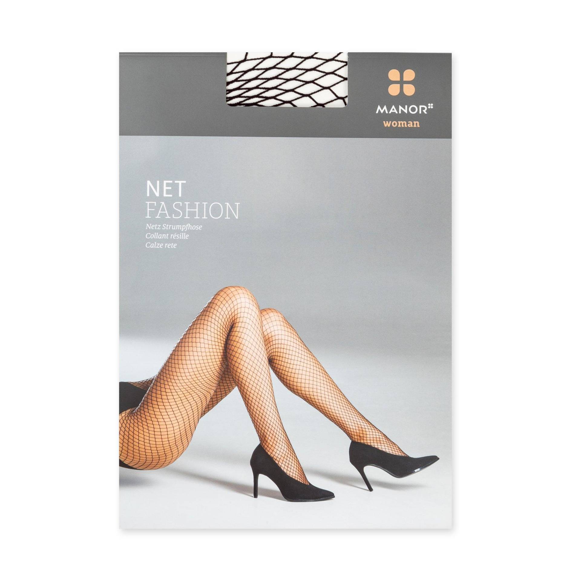 Netzstrumpfhose Damen Black III-IV von Manor Woman