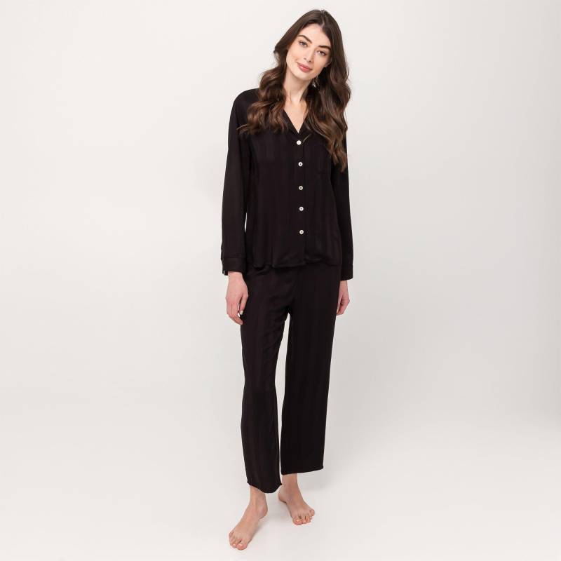 Pyjama Oberteil, Langarm Damen Black L von Manor Woman