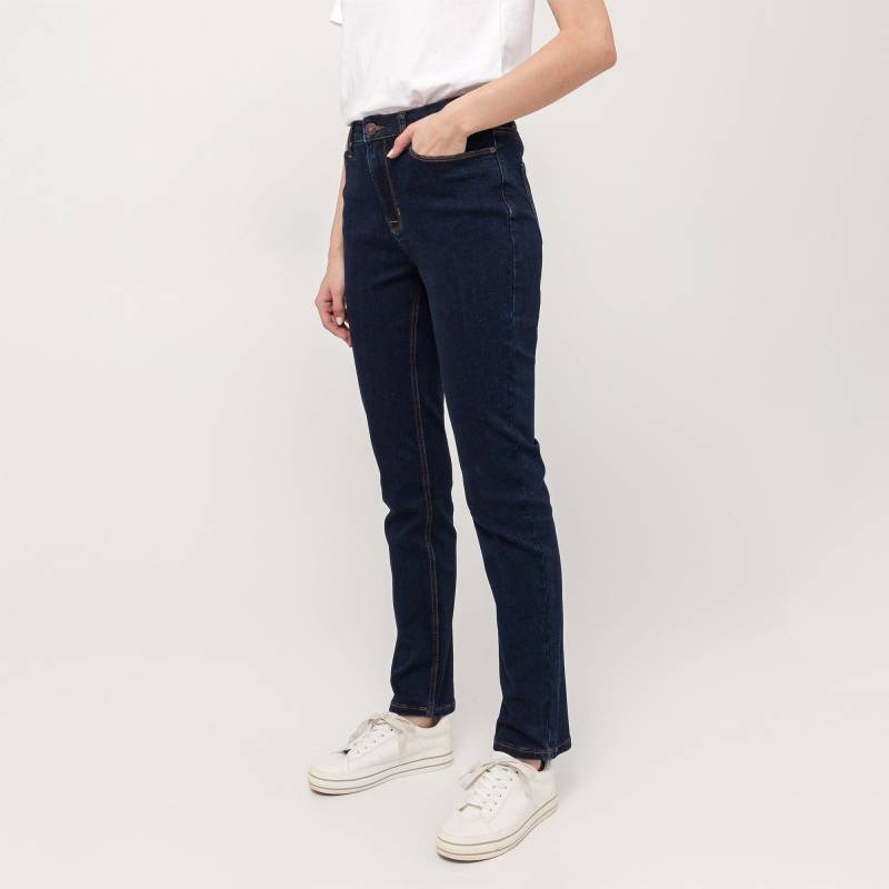 Jeans, Relaxed Fit Damen Blau Denim Dunkel L30/W34 von Manor Woman