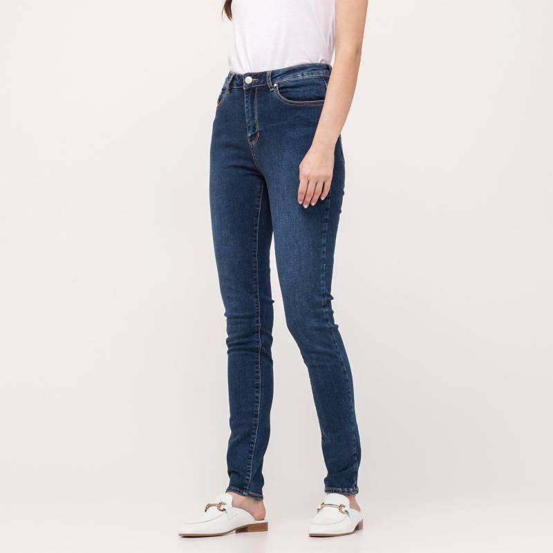 Jeans, Slim Fit Damen Blau Denim L32/W34 von Manor Woman