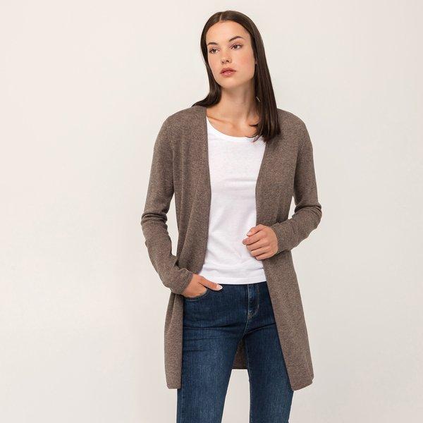 Cardigan, Langarm Damen Erdbraun M von Manor Woman