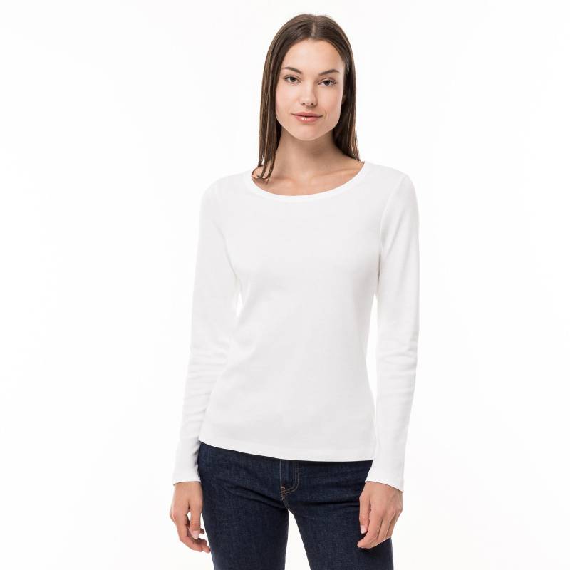 T-shirt, Rundhals, Langarm Damen Weiss M von Manor Woman