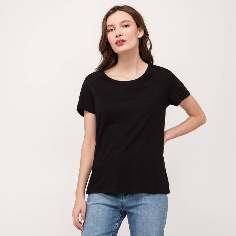 T-shirt, Rundhals, Kurzarm Damen Black S von Manor Woman