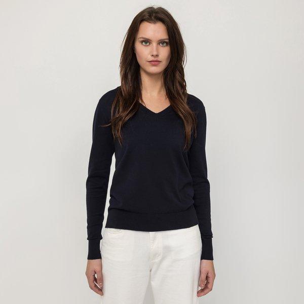 Manor Woman - Pullover, V-Neck, langarm, für Damen, Marine, Größe XS von Manor Woman