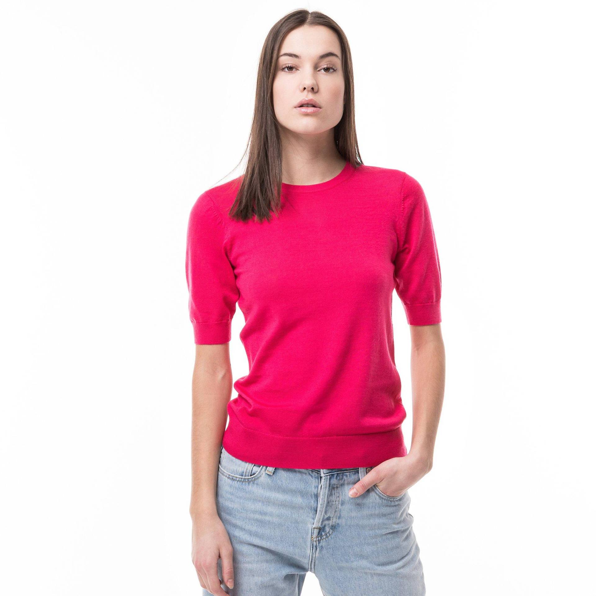 Pullover, Rundhals, Kurzarm Damen Fuchsia XS von Manor Woman