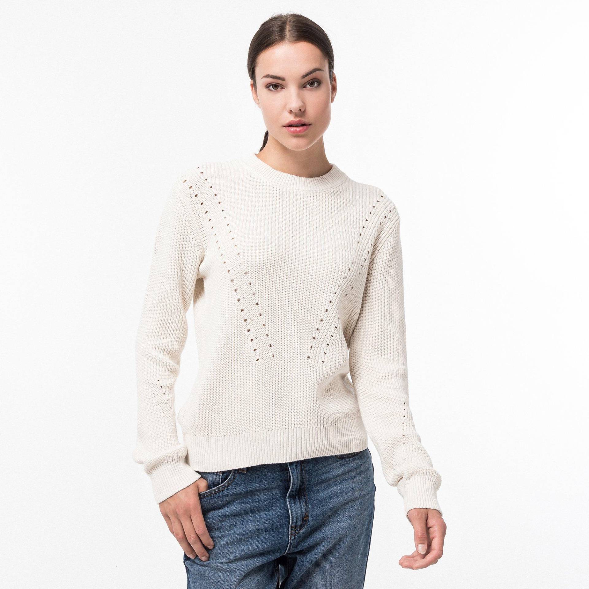 Pullover, Rundhals, Langarm Damen Ecru M von Manor Woman