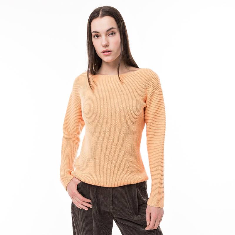 Pullover, Rundhals, Langarm Damen Hellorange XL von Manor Woman