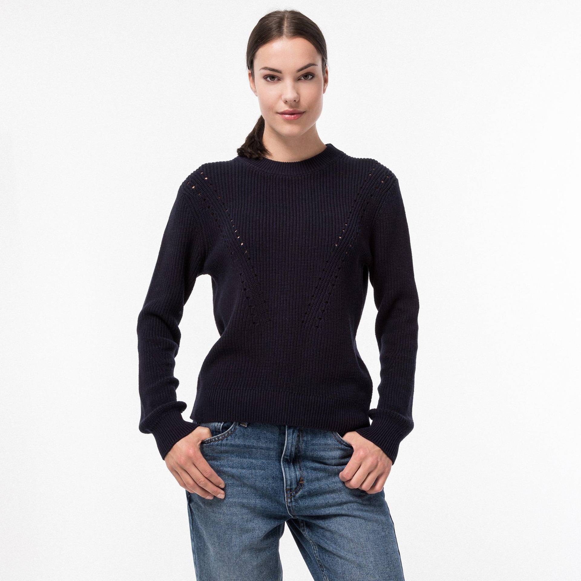 Pullover, Rundhals, Langarm Damen Marine XS von Manor Woman