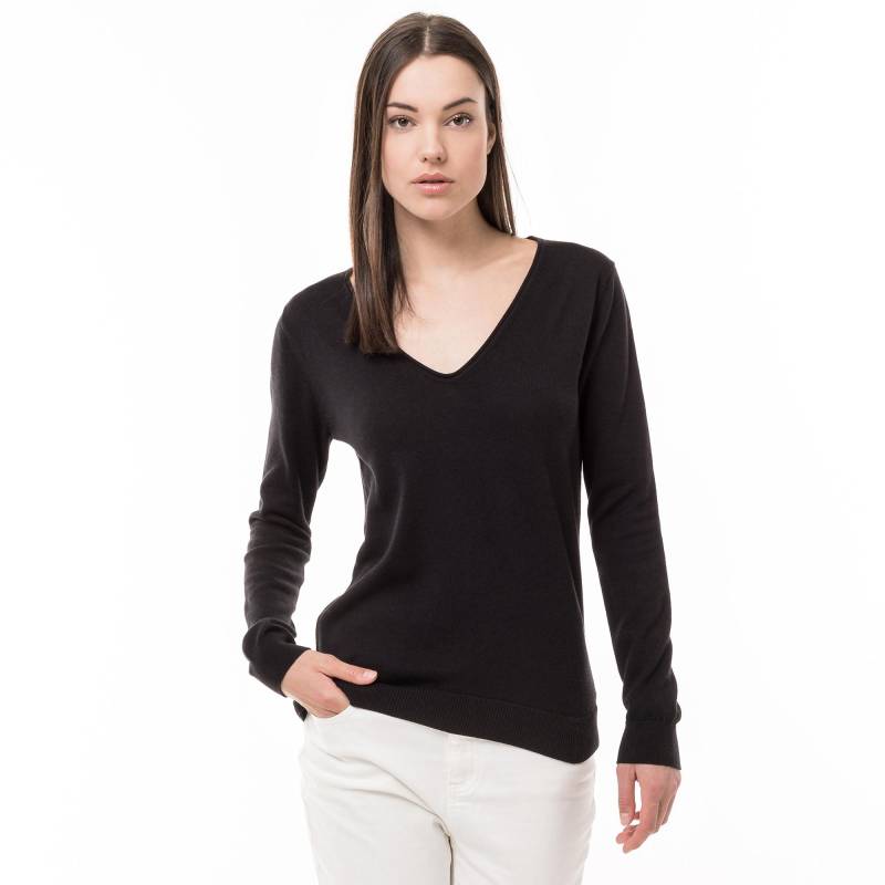 Pullover, V-neck, Langarm Damen Black L von Manor Woman