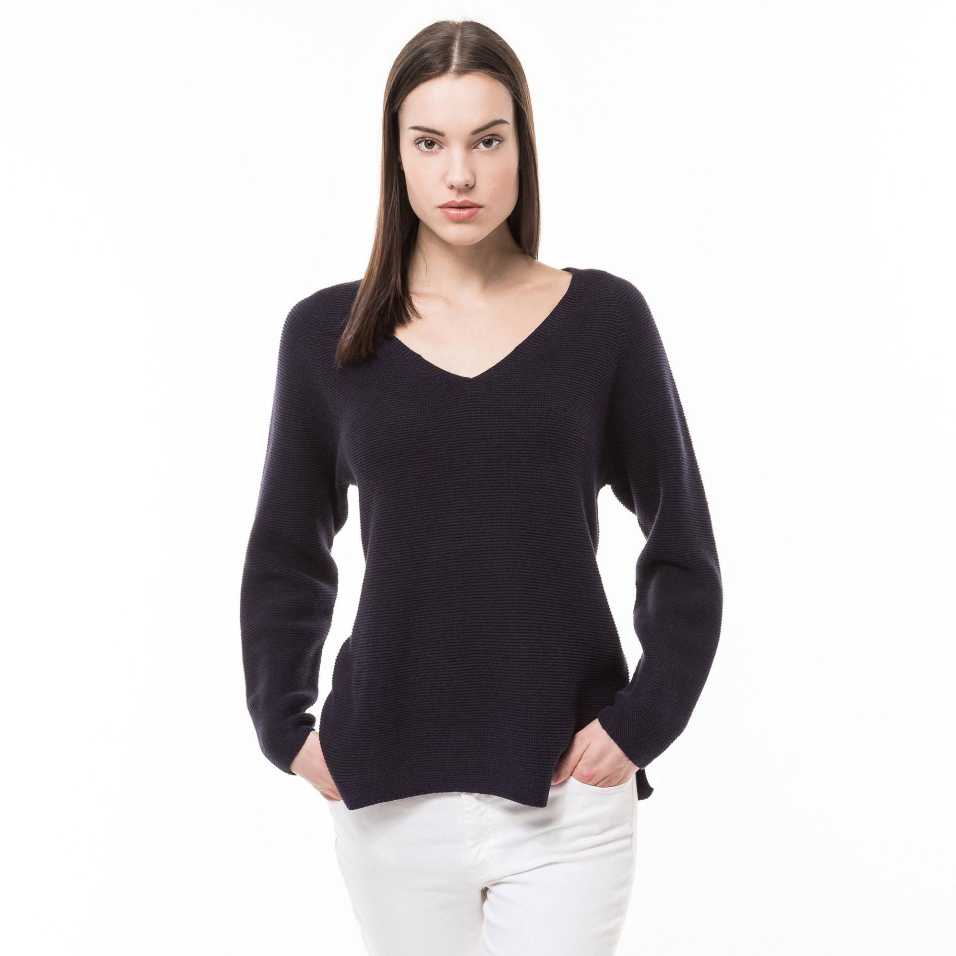 Pullover, V-neck, Langarm Damen Marine L von Manor Woman