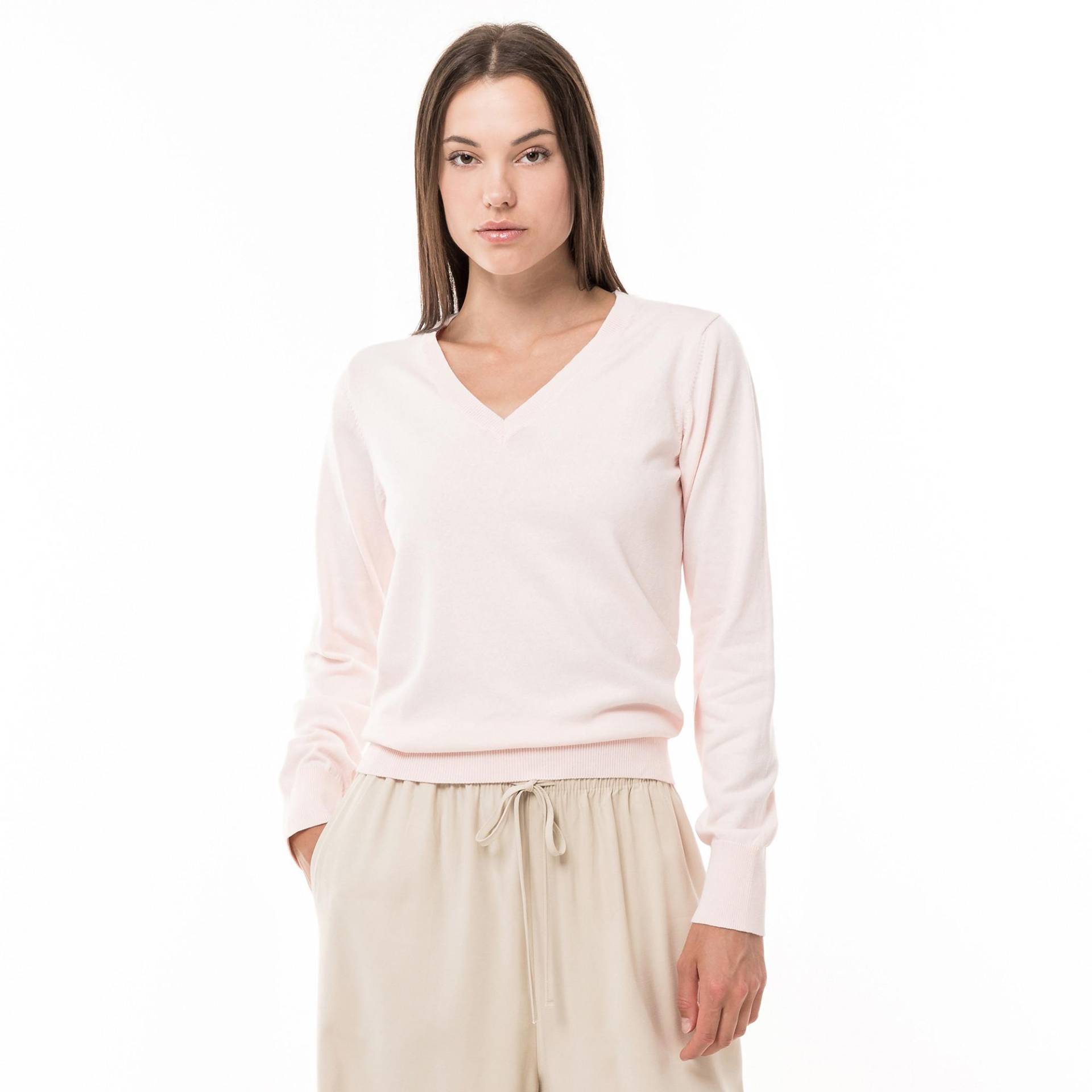 Pullover, V-neck Damen Rosa L von Manor Woman