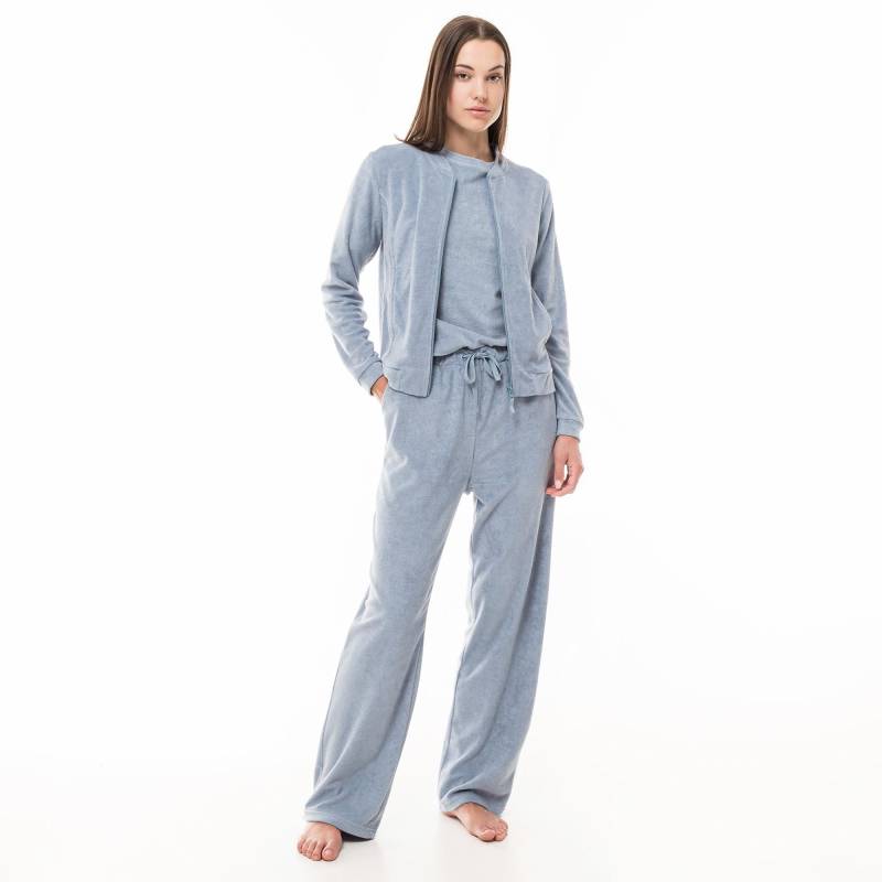 Pyjama Oberteil, Kurzarm Damen Grau-Blau M von Manor Woman