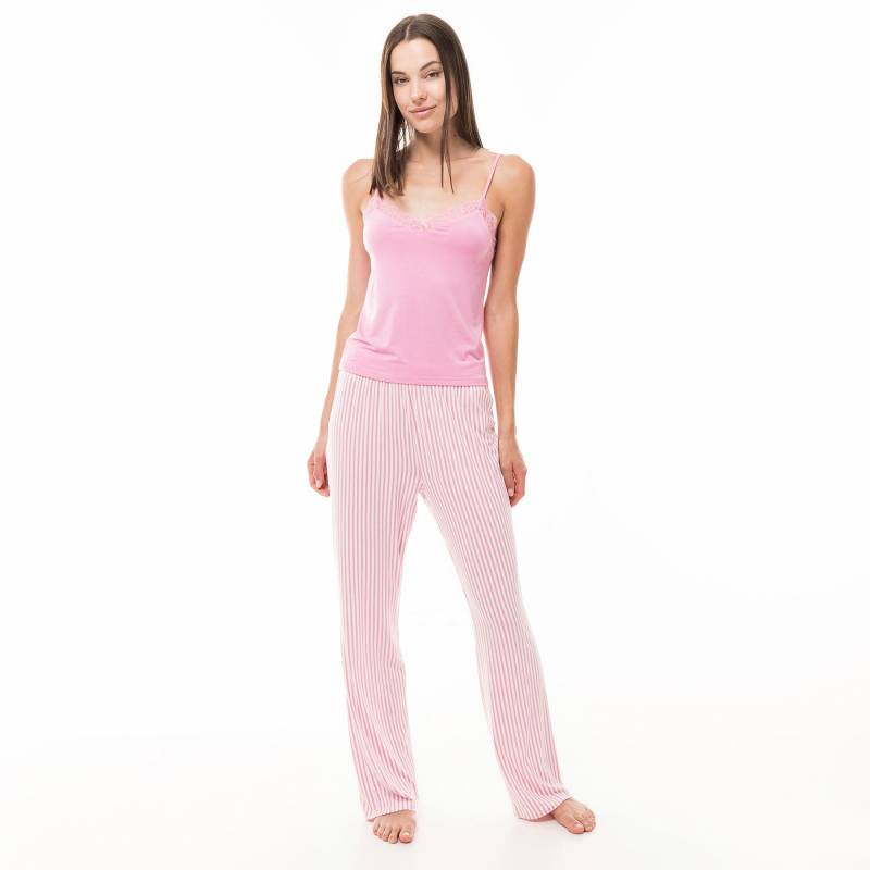 Pyjama Oberteil, Ohne Arm Damen Malvenfarben XL von Manor Woman