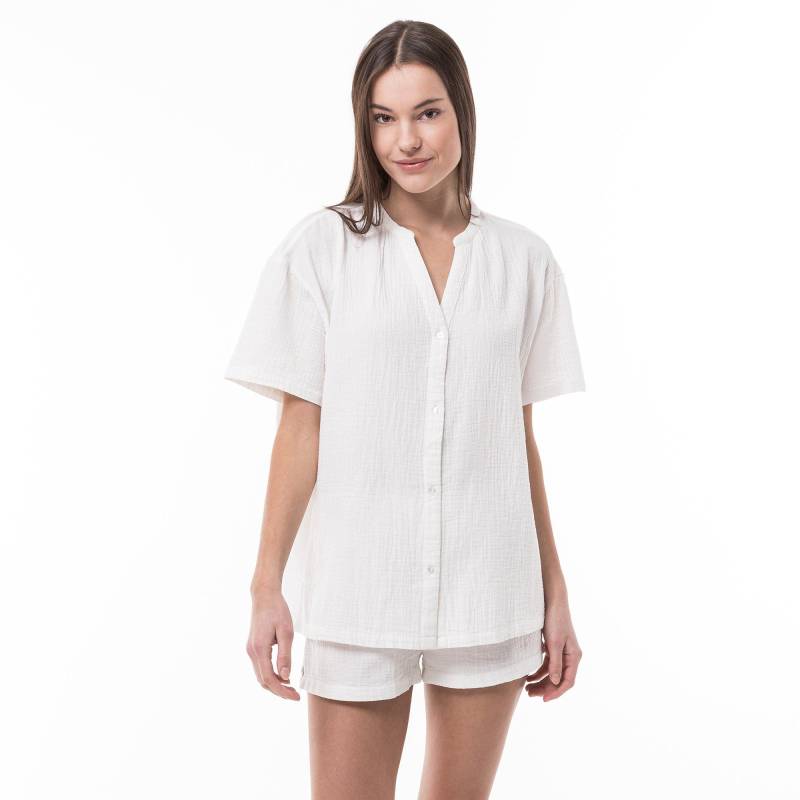 Pyjama-set, Kurzarm Damen Ecru XL von Manor Woman