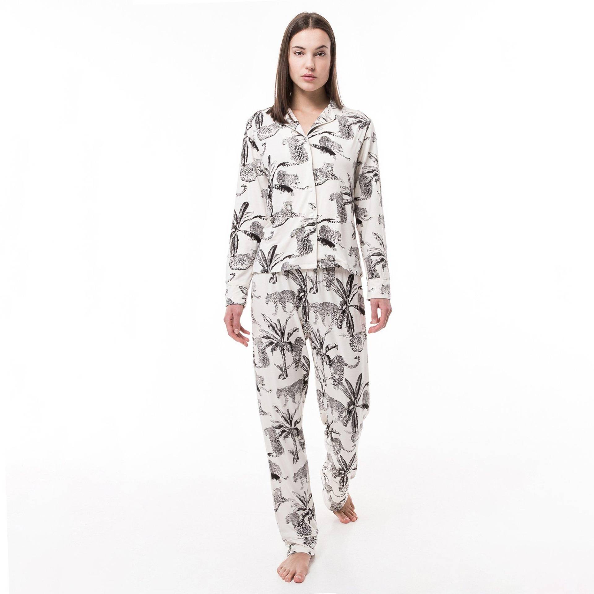 Pyjama-set Lang, Langarm Damen Multicolor S von Manor Woman