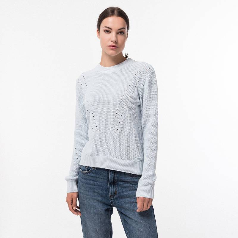 Pullover, Rundhals, Langarm Damen Hellblau L von Manor Woman