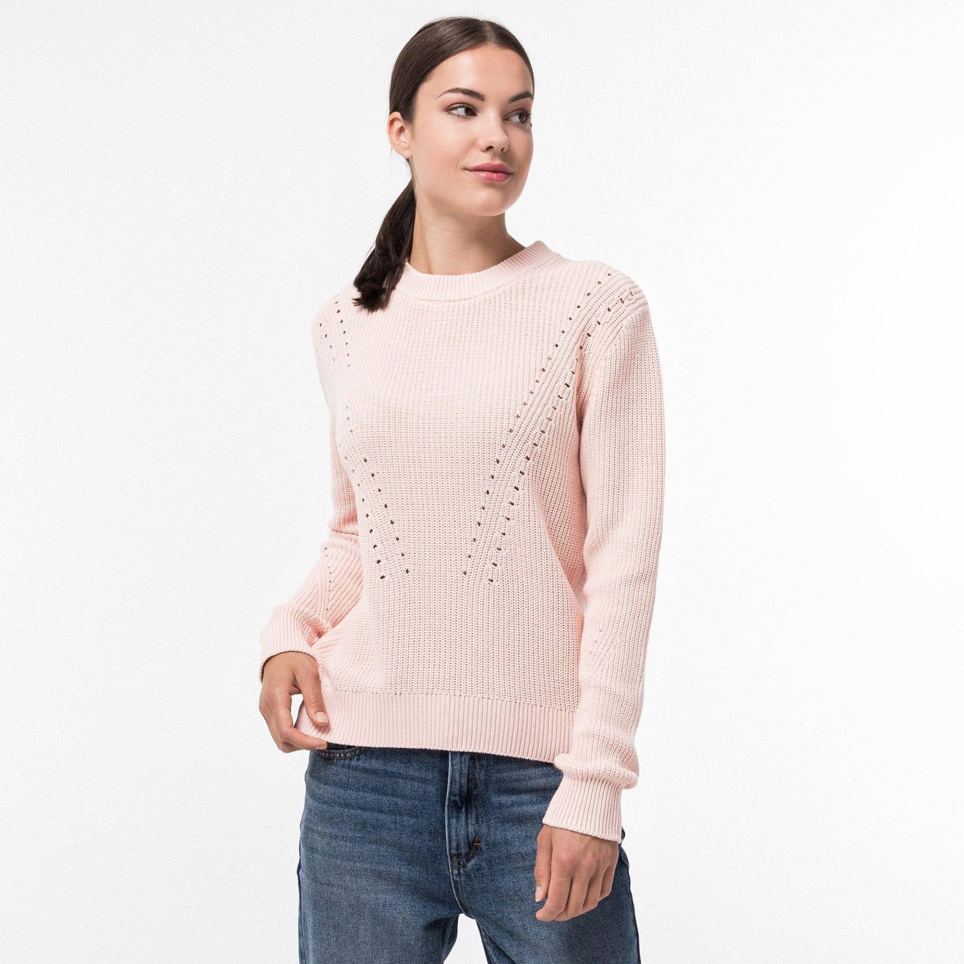 Pullover, Rundhals, Langarm Damen Puderrosa XS von Manor Woman