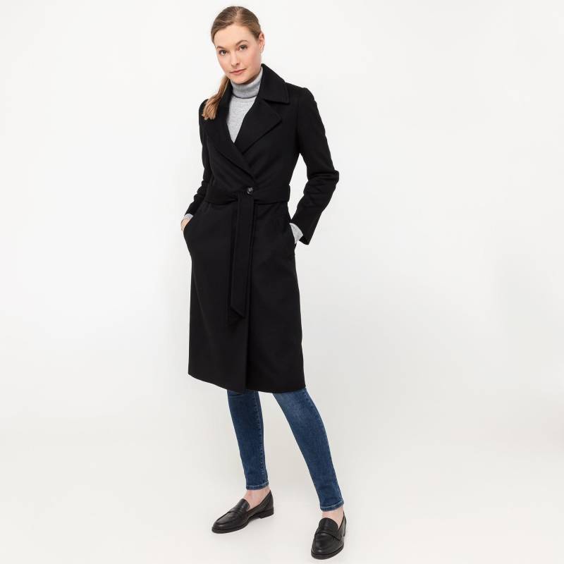 Manor Woman - Langer Cashmere Mantel, gerader Fit, für Damen, Black, Größe 42 von Manor Woman