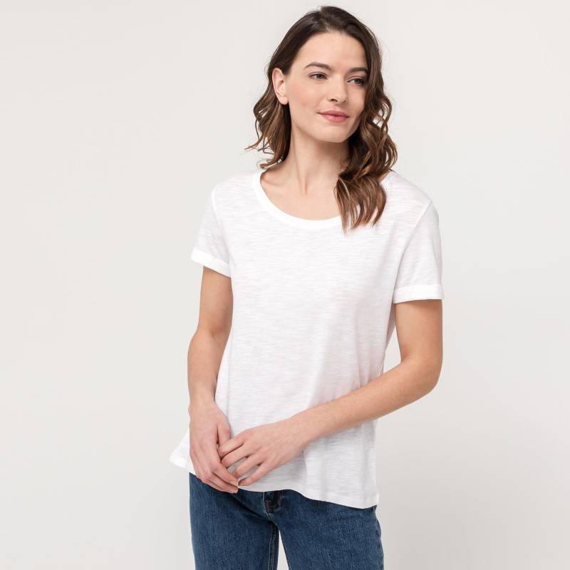 T-shirt, Rundhals, Kurzarm Damen Weiss L von Manor Woman