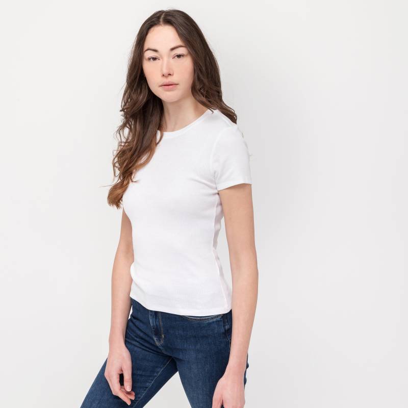 T-shirt, Kurzarm Damen Weiss S von Manor Woman