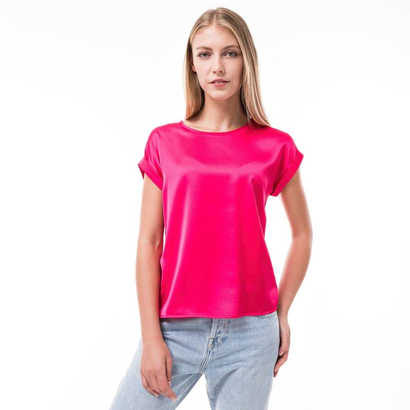 T-shirt, Rundhals, Kurzarm Damen Fuchsia S von Manor Woman