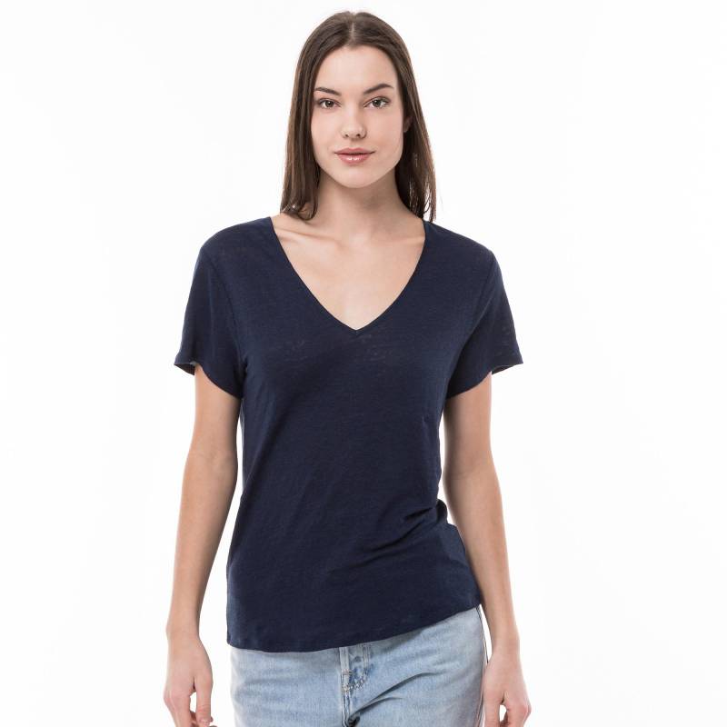 T-shirt, V-neck, Kurzarm Damen Marine M von Manor Woman