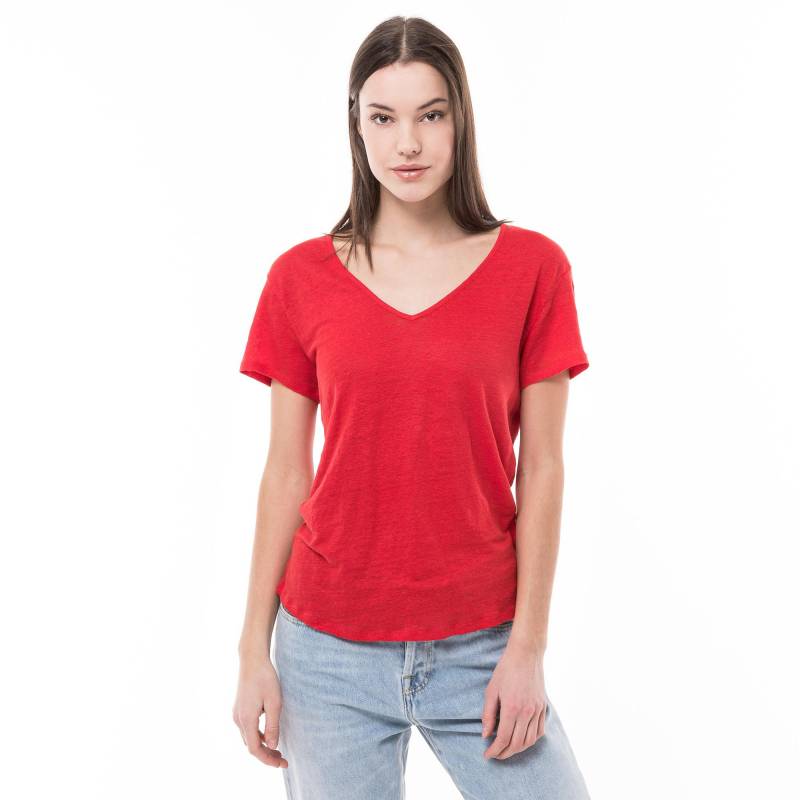 T-shirt, V-neck, Kurzarm Damen Paprika L von Manor Woman