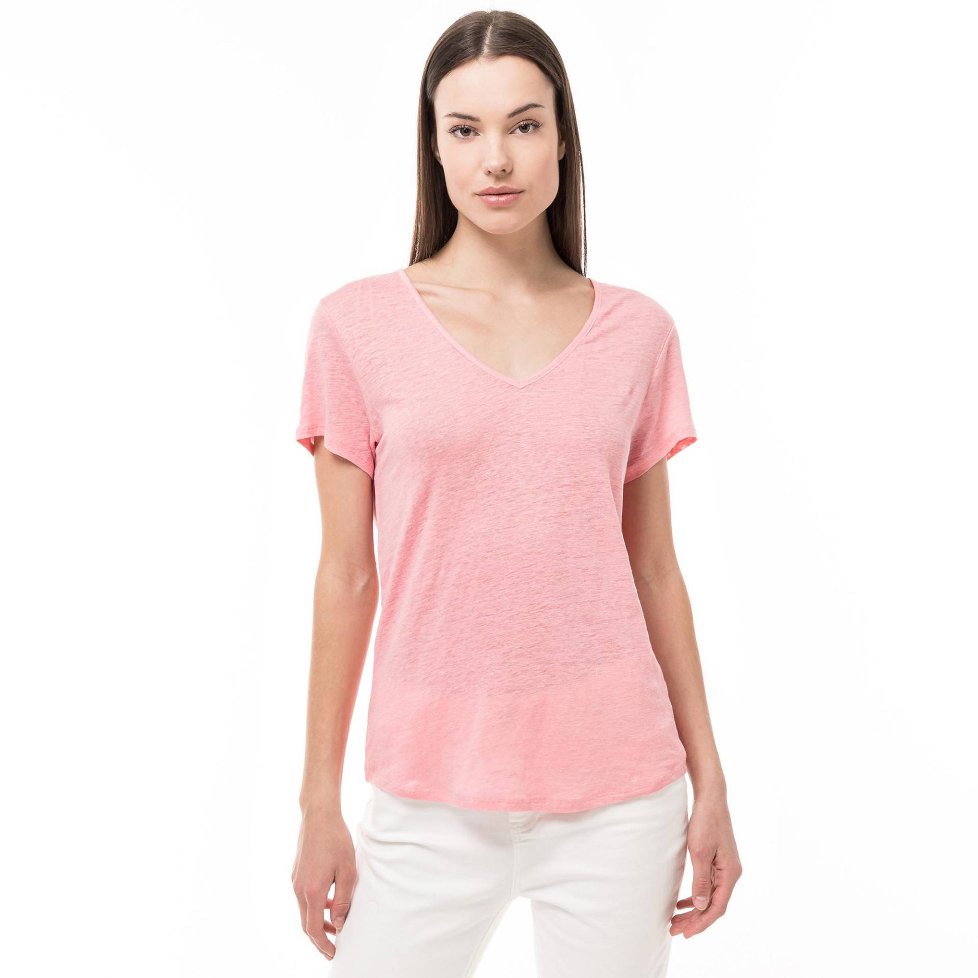 T-shirt, V-neck, Kurzarm Damen Rosa XS von Manor Woman