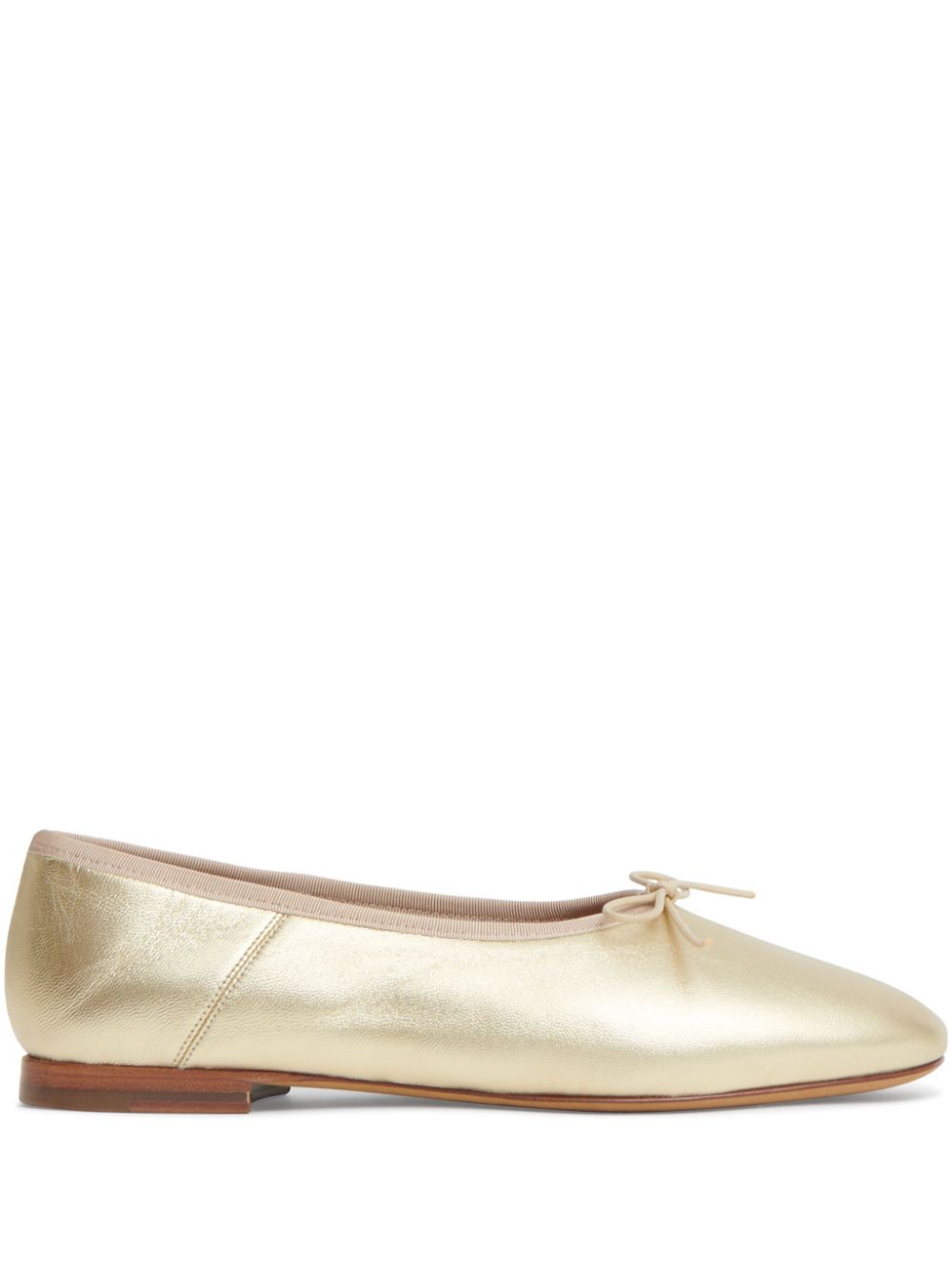 Mansur Gavriel bow-detail metallic-effect ballerina shoes - Gold von Mansur Gavriel