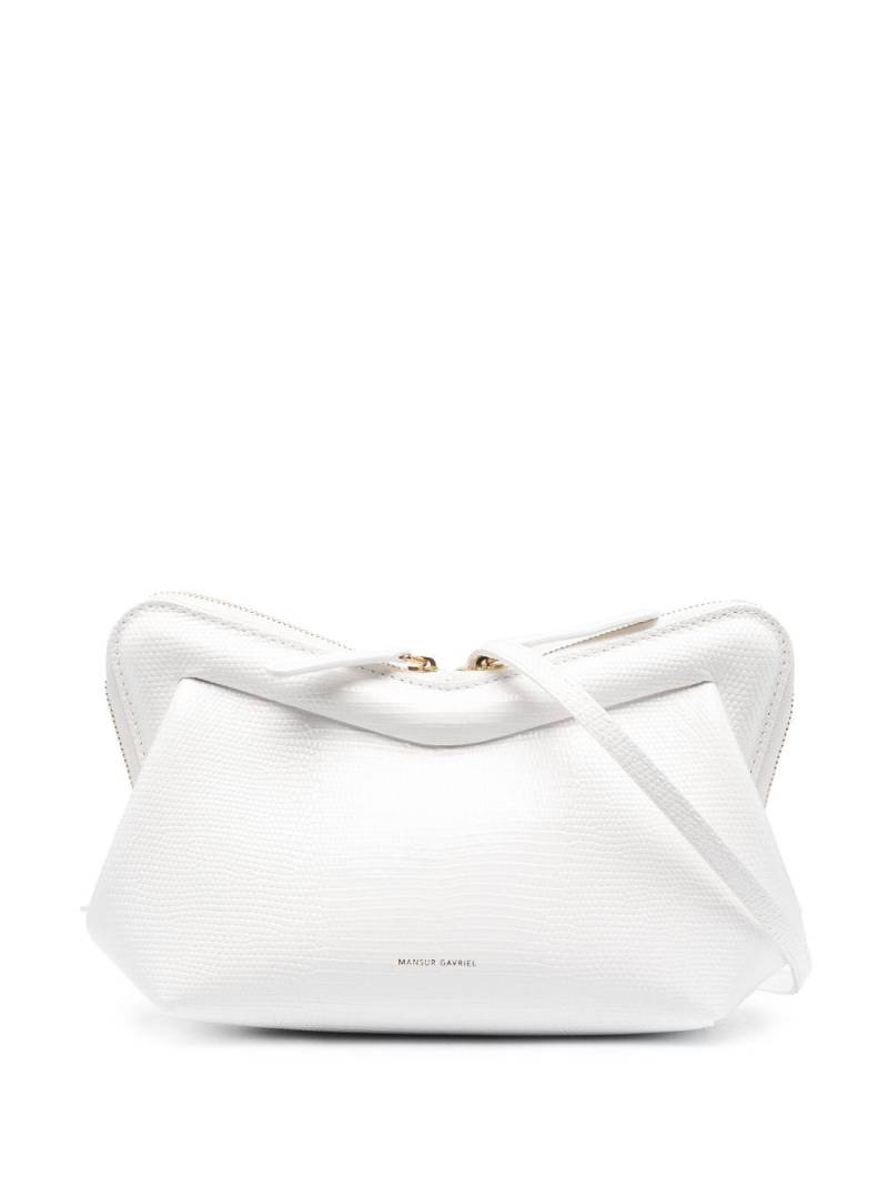 Mansur Gavriel Frame logo-print leather shoulder-bag - White von Mansur Gavriel