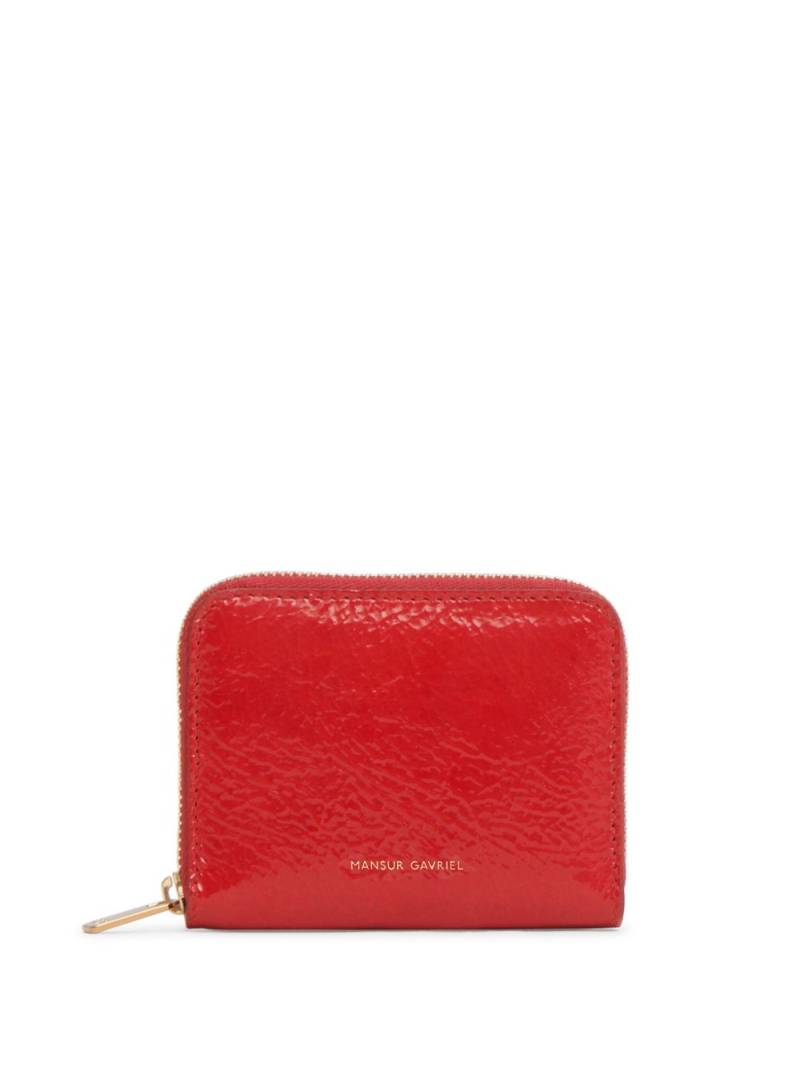 Mansur Gavriel logo-stamp patent-finish zip wallet - Red von Mansur Gavriel