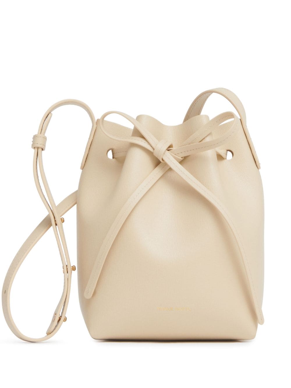 Mansur Gavriel mini logo-stamp leather bucket bag - Neutrals von Mansur Gavriel