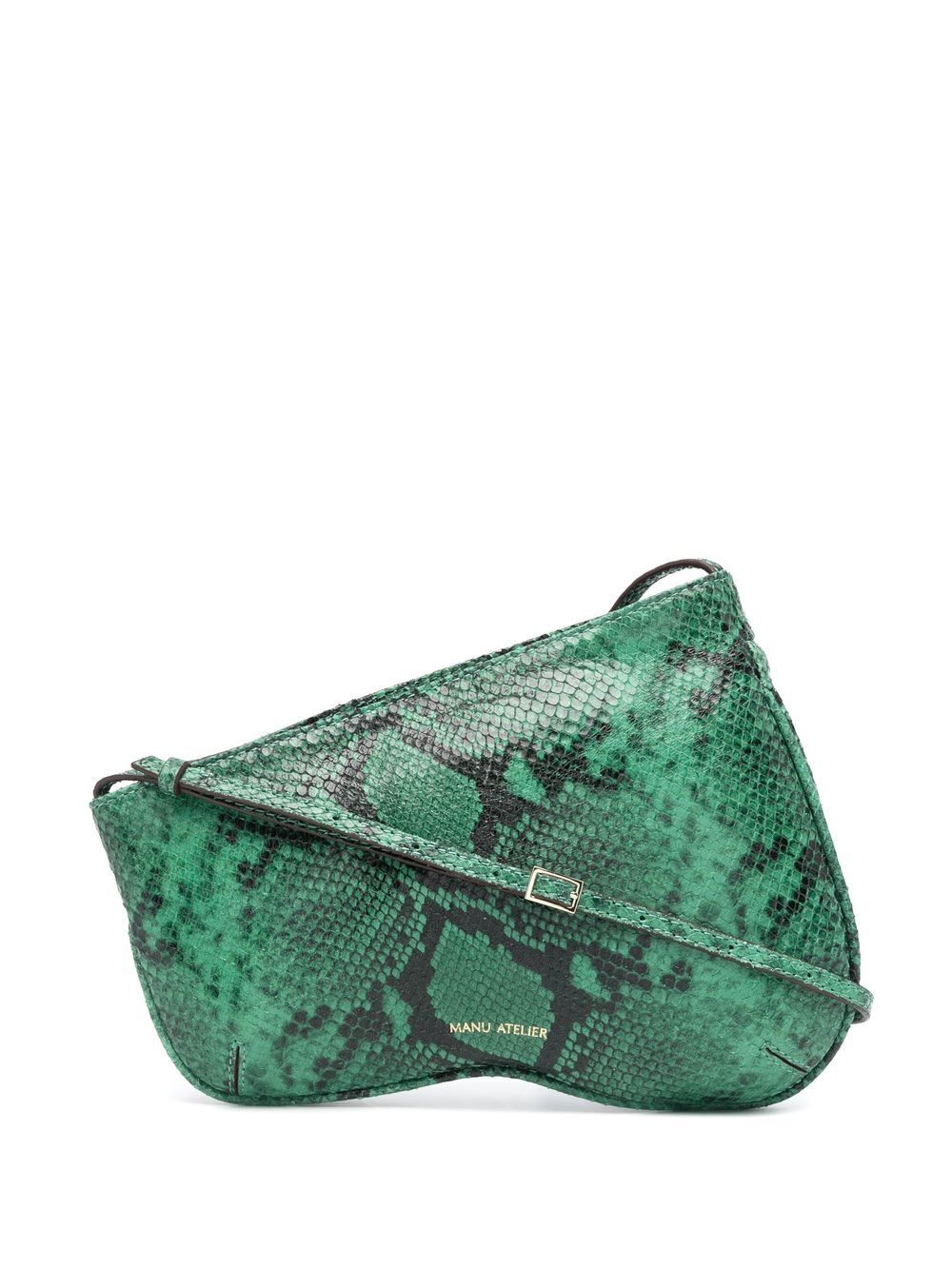 Manu Atelier Curve snakeskin-effect shoulder bag - Green von Manu Atelier