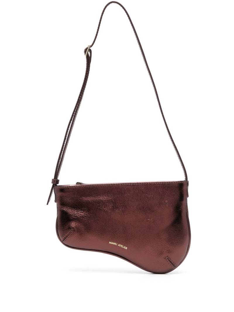 Manu Atelier Curved metallic shoulder bag - Brown von Manu Atelier