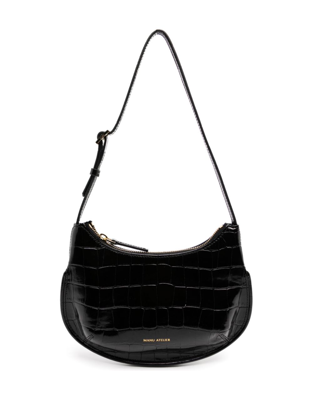 Manu Atelier Ilda crocodile-embossed shoulder bag - Black von Manu Atelier