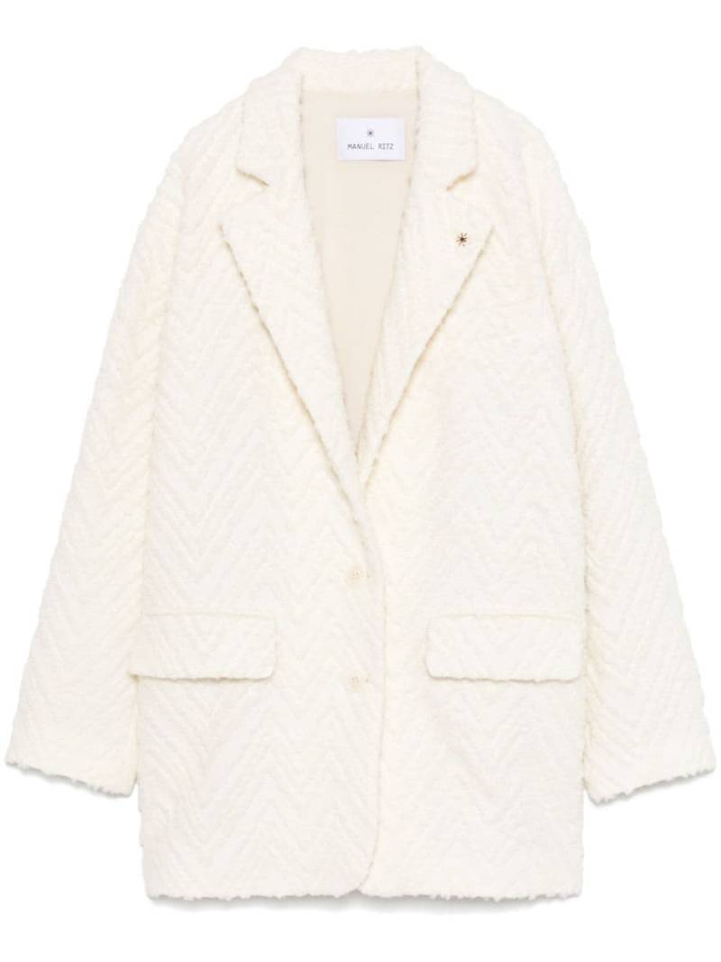 Manuel Ritz 3d-chevron blazer - White von Manuel Ritz