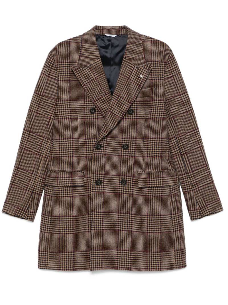 Manuel Ritz Prince-of-Wales pattern coat - Brown von Manuel Ritz