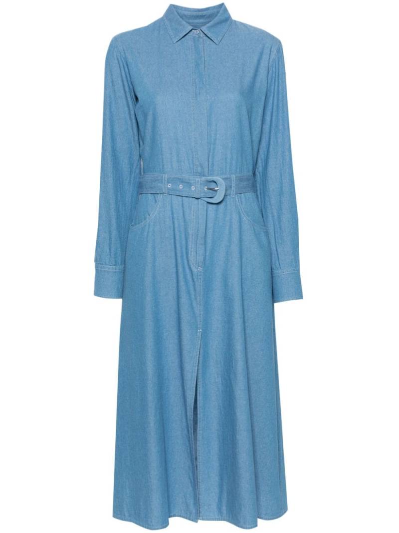 Manuel Ritz belted chambray midi dress - Blue von Manuel Ritz