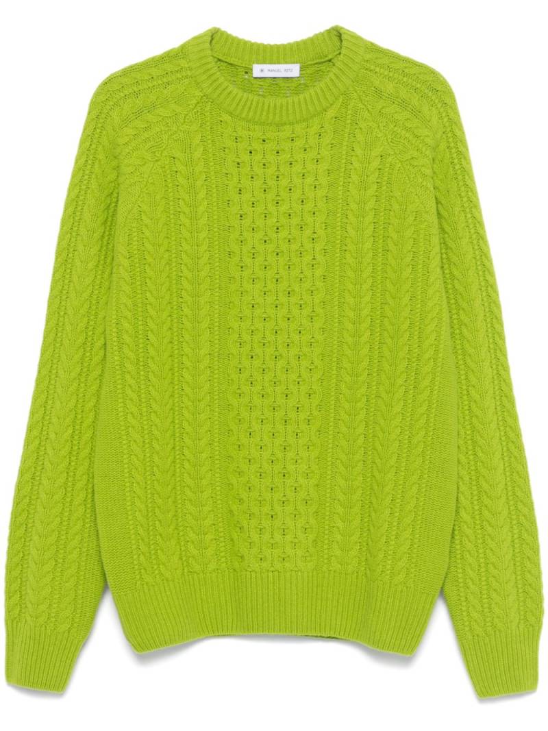 Manuel Ritz cable-knit sweater - Green von Manuel Ritz