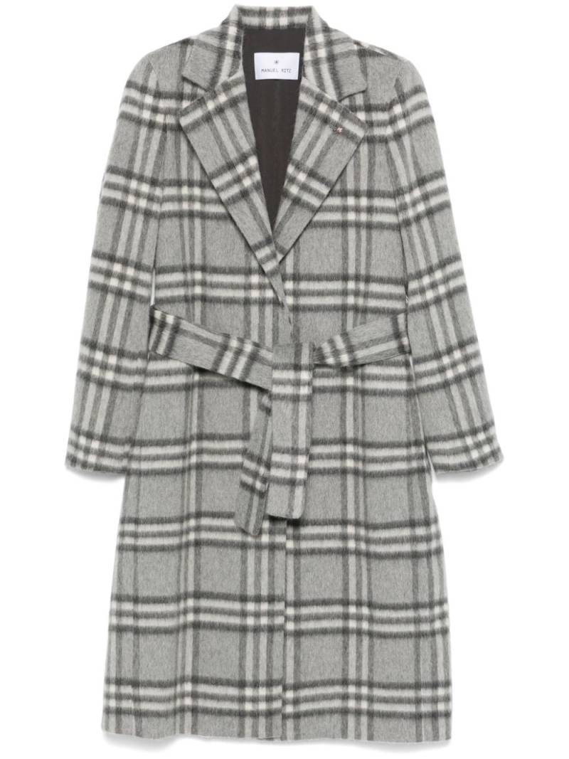 Manuel Ritz checked coat - Grey von Manuel Ritz