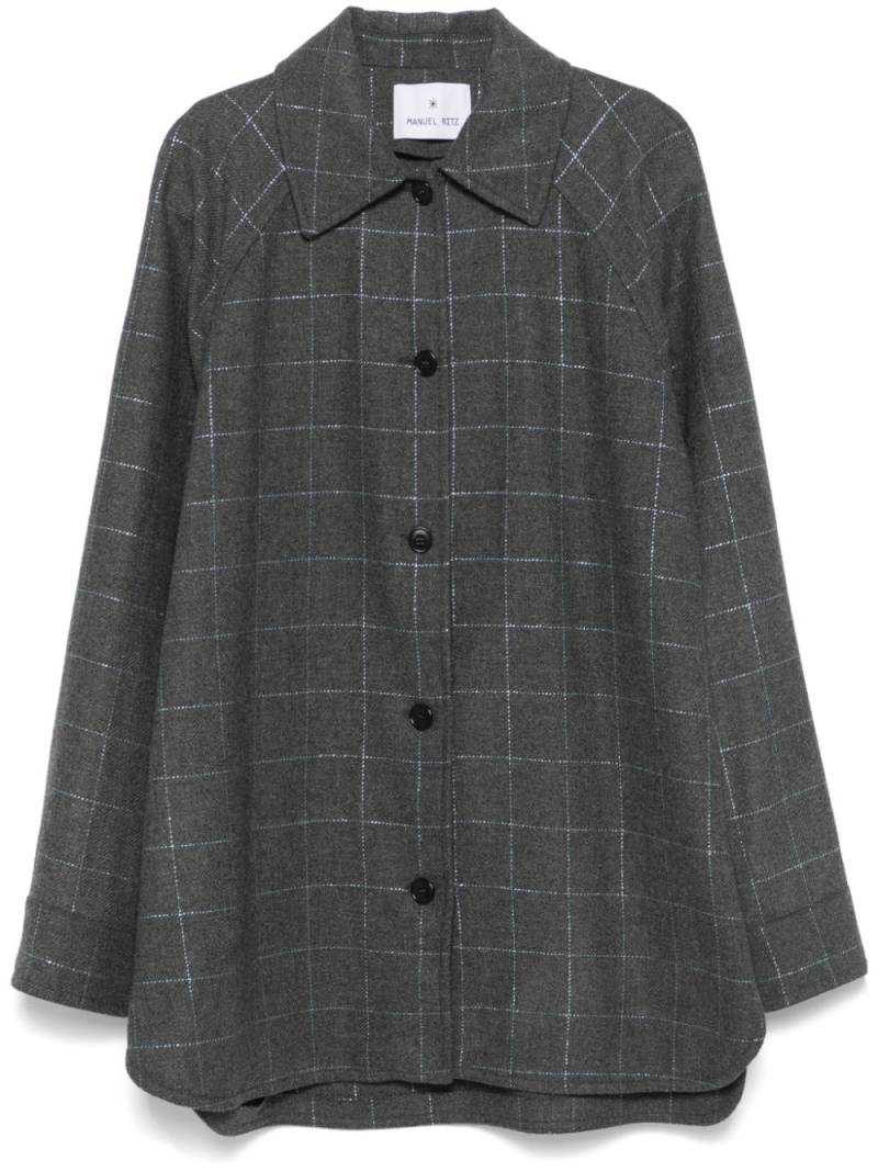 Manuel Ritz checked lurex shirt jacket - Grey von Manuel Ritz