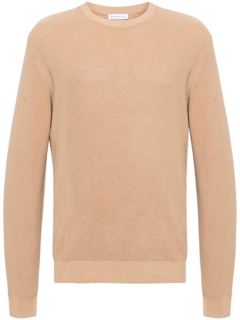 Manuel Ritz crew-neck ribbed jumper - Neutrals von Manuel Ritz