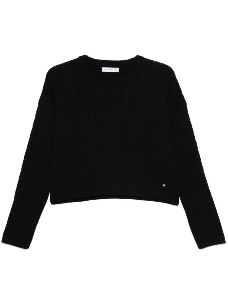 Manuel Ritz cropped cable-knit sweater - Black von Manuel Ritz