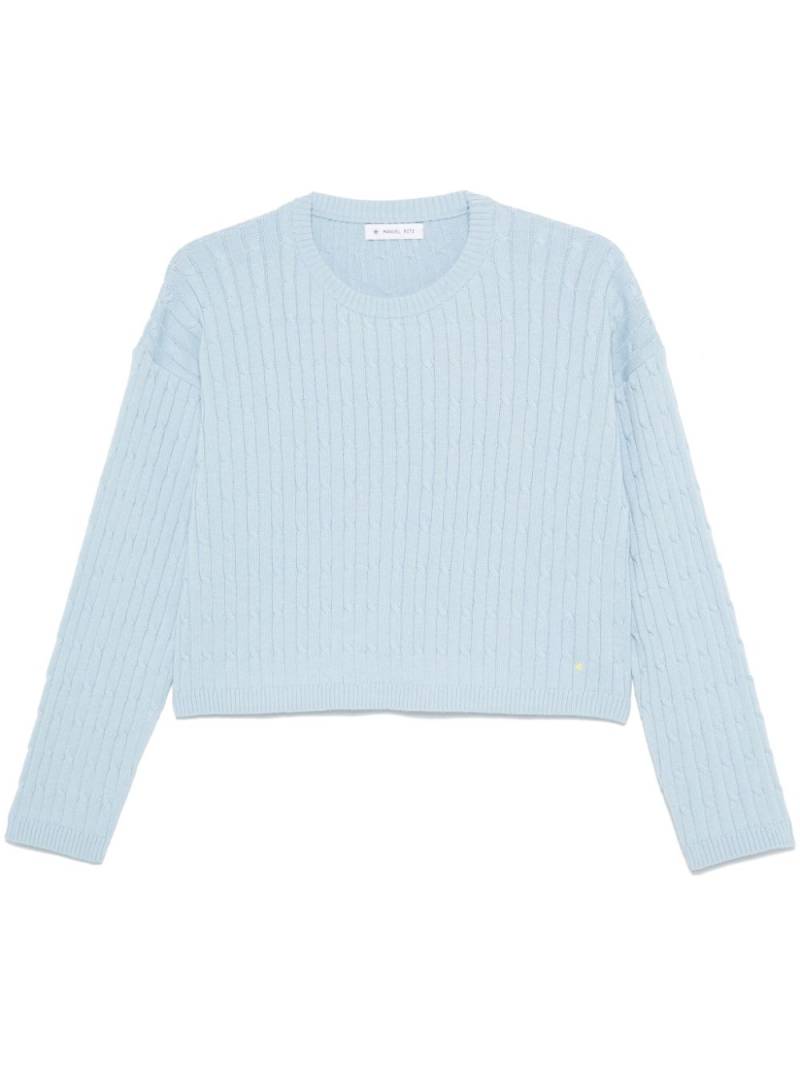 Manuel Ritz cropped cable-knit sweater - Blue von Manuel Ritz