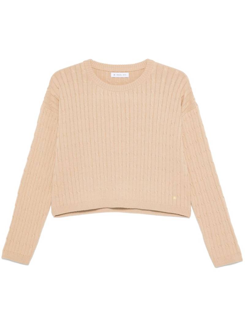 Manuel Ritz cropped cable-knit sweater - Neutrals von Manuel Ritz