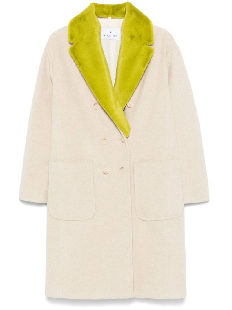 Manuel Ritz double-breasted coat - Neutrals von Manuel Ritz