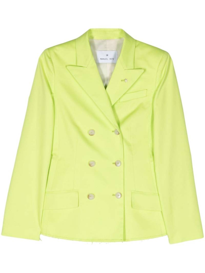 Manuel Ritz double-breasted raw-cut blazer - Green von Manuel Ritz