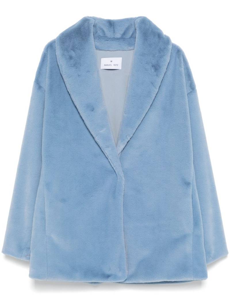 Manuel Ritz faux-fur coat - Blue von Manuel Ritz